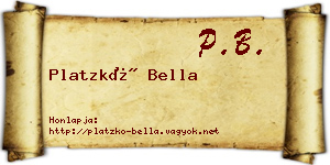 Platzkó Bella névjegykártya